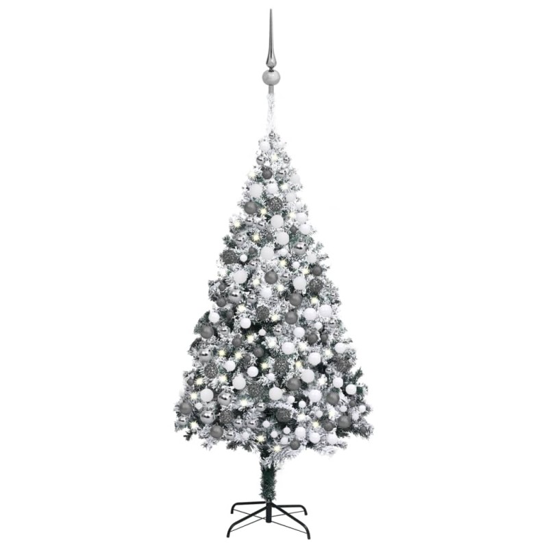Künstlicher Weihnachtsbaum LEDs & Kugeln Beschneit Grün 300 cm Künstlicher Weihnachtsbaum LEDs & Kugeln Beschneit Grün 300 cm