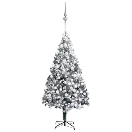 Künstlicher Weihnachtsbaum LEDs & Kugeln Beschneit Grün 300 cm
