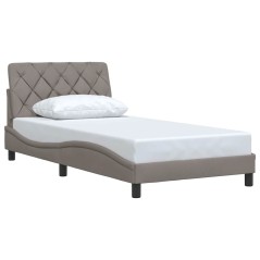 vidaXL Bettgestell ohne Matratze Taupe 100x200 cm Stoff