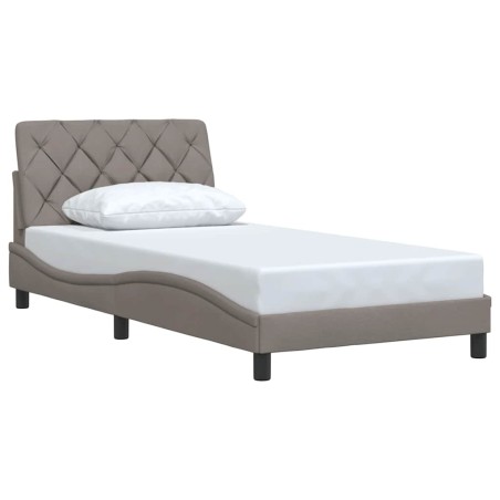 vidaXL Bettgestell ohne Matratze Taupe 100x200 cm Stoff