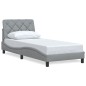 vidaXL Bettgestell ohne Matratze Hellgrau 90x200 cm Stoff vidaXL Bettgestell ohne Matratze Hellgrau 90x200 cm Stoff