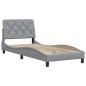 vidaXL Bettgestell ohne Matratze Hellgrau 90x200 cm Stoff vidaXL Bettgestell ohne Matratze Hellgrau 90x200 cm Stoff
