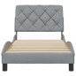 vidaXL Bettgestell ohne Matratze Hellgrau 90x200 cm Stoff vidaXL Bettgestell ohne Matratze Hellgrau 90x200 cm Stoff