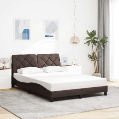 vidaXL Bettgestell ohne Matratze Dunkelbraun 120x200 cm Stoff