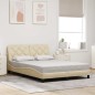 vidaXL Bettgestell ohne Matratze Creme 140x190 cm Stoff vidaXL Bettgestell ohne Matratze Creme 140x190 cm Stoff