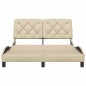 vidaXL Bettgestell ohne Matratze Creme 140x190 cm Stoff vidaXL Bettgestell ohne Matratze Creme 140x190 cm Stoff