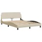 vidaXL Bettgestell ohne Matratze Creme 140x190 cm Stoff vidaXL Bettgestell ohne Matratze Creme 140x190 cm Stoff