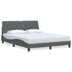 vidaXL Bettgestell ohne Matratze Dunkelgrau 160x200 cm Stoff