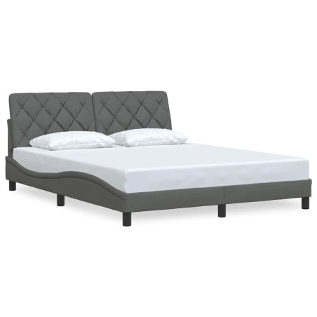 vidaXL Bettgestell ohne Matratze Dunkelgrau 160x200 cm Stoff