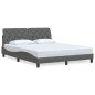 vidaXL Bettgestell ohne Matratze Dunkelgrau 160x200 cm Stoff vidaXL Bettgestell ohne Matratze Dunkelgrau 160x200 cm Stoff