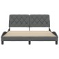 vidaXL Bettgestell ohne Matratze Dunkelgrau 160x200 cm Stoff vidaXL Bettgestell ohne Matratze Dunkelgrau 160x200 cm Stoff