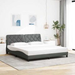 vidaXL Bettgestell ohne Matratze Dunkelgrau 180x200 cm Stoff