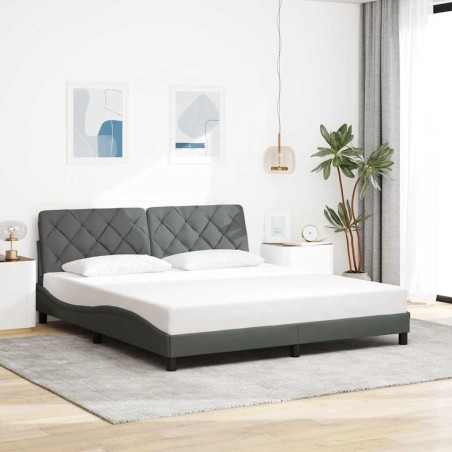 vidaXL Bettgestell ohne Matratze Dunkelgrau 180x200 cm Stoff