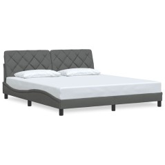 vidaXL Bettgestell ohne Matratze Dunkelgrau 180x200 cm Stoff