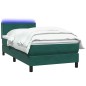 vidaXL Boxspringbett mit Matratze Dunkelgrün 80x210 cm Samt vidaXL Boxspringbett mit Matratze Dunkelgrün 80x210 cm Samt