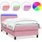 vidaXL Boxspringbett mit Matratze Rosa 80x210 cm Samt vidaXL Boxspringbett mit Matratze Rosa 80x210 cm Samt