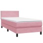 vidaXL Boxspringbett mit Matratze Rosa 80x210 cm Samt vidaXL Boxspringbett mit Matratze Rosa 80x210 cm Samt