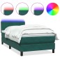 vidaXL Boxspringbett mit Matratze Dunkelgrün 90x210 cm Samt vidaXL Boxspringbett mit Matratze Dunkelgrün 90x210 cm Samt
