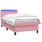 vidaXL Boxspringbett mit Matratze Rosa 90x210 cm Samt vidaXL Boxspringbett mit Matratze Rosa 90x210 cm Samt