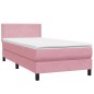 vidaXL Boxspringbett mit Matratze Rosa 90x210 cm Samt vidaXL Boxspringbett mit Matratze Rosa 90x210 cm Samt