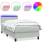 vidaXL Boxspringbett mit Matratze Hellgrau 90x220 cm Samt vidaXL Boxspringbett mit Matratze Hellgrau 90x220 cm Samt