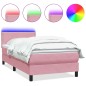 vidaXL Boxspringbett mit Matratze Rosa 90x220 cm Samt vidaXL Boxspringbett mit Matratze Rosa 90x220 cm Samt