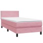 vidaXL Boxspringbett mit Matratze Rosa 90x220 cm Samt vidaXL Boxspringbett mit Matratze Rosa 90x220 cm Samt