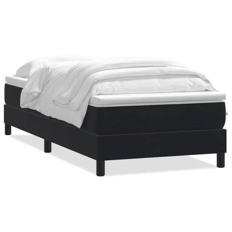 vidaXL Boxspringbett mit Matratze Schwarz 90x220 cm Samt