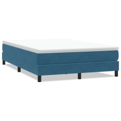 vidaXL Boxspringbett ohne Matratze Dunkelblau 140x220 cm Samt