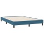 vidaXL Boxspringbett ohne Matratze Dunkelblau 140x220 cm Samt vidaXL Boxspringbett ohne Matratze Dunkelblau 140x220 cm Samt