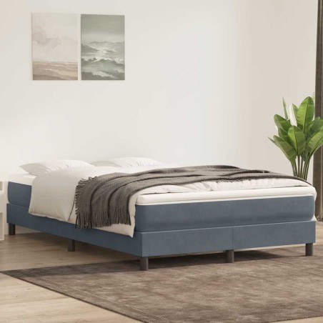 vidaXL Boxspringbett ohne Matratze Dunkelgrau 160x220 cm Samt