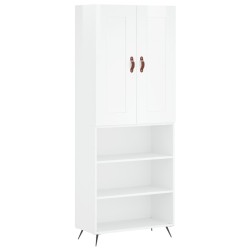 vidaXL Highboard Hochglanz-Weiß 69,5x34x180 cm Holzwerkstoff