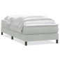 vidaXL Boxspringbett mit Matratze Hellgrau 90x220 cm Samt vidaXL Boxspringbett mit Matratze Hellgrau 90x220 cm Samt