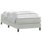 vidaXL Boxspringbett mit Matratze Hellgrau 90x220 cm Samt vidaXL Boxspringbett mit Matratze Hellgrau 90x220 cm Samt