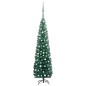 Künstlicher Weihnachtsbaum Schlank mit LEDs & Kugeln Grün 240cm Künstlicher Weihnachtsbaum Schlank mit LEDs & Kugeln Grün 240cm