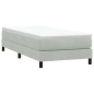 vidaXL Boxspringbett mit Matratze Hellgrau 90x220 cm Samt vidaXL Boxspringbett mit Matratze Hellgrau 90x220 cm Samt