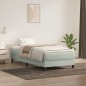 vidaXL Boxspringbett mit Matratze Hellgrau 80x220 cm Samt vidaXL Boxspringbett mit Matratze Hellgrau 80x220 cm Samt