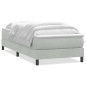 vidaXL Boxspringbett mit Matratze Hellgrau 80x220 cm Samt vidaXL Boxspringbett mit Matratze Hellgrau 80x220 cm Samt
