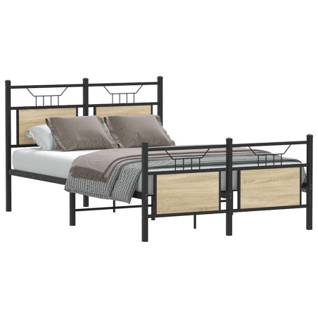 vidaXL Bettgestell ohne Matratze Sonoma-Eiche 120x190 cm Holzwerkstoff