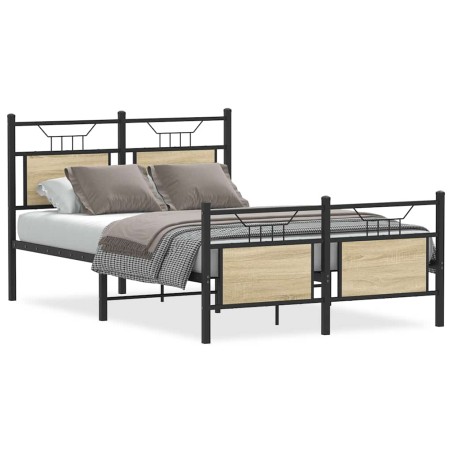 vidaXL Bettgestell ohne Matratze Sonoma-Eiche 120x190 cm Holzwerkstoff