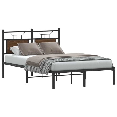 vidaXL Bettgestell ohne Matratze Braun Eiche 120x200 cm Holzwerkstoff