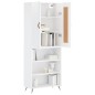 vidaXL Highboard Hochglanz-Weiß 69,5x34x180 cm Holzwerkstoff vidaXL Highboard Hochglanz-Weiß 69,5x34x180 cm Holzwerkstoff