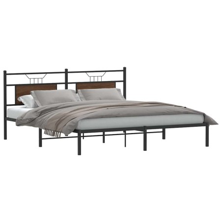 vidaXL Bettgestell ohne Matratze Braun Eichen-Optik 183x203 cm
