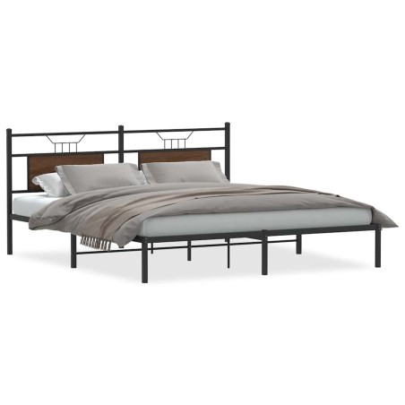 vidaXL Bettgestell ohne Matratze Braun Eichen-Optik 183x203 cm