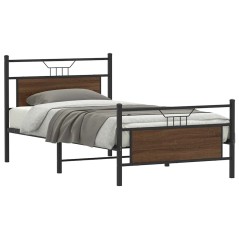 vidaXL Bettgestell ohne Matratze Braun Eiche 100x190 cm Holzwerkstoff