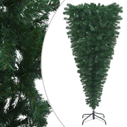 Künstlicher Weihnachtsbaum Kopfüber LEDs & Kugeln 180 cm