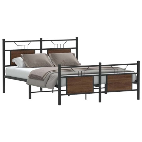 vidaXL Bettgestell ohne Matratze Braun Eiche 137x190 cm Holzwerkstoff