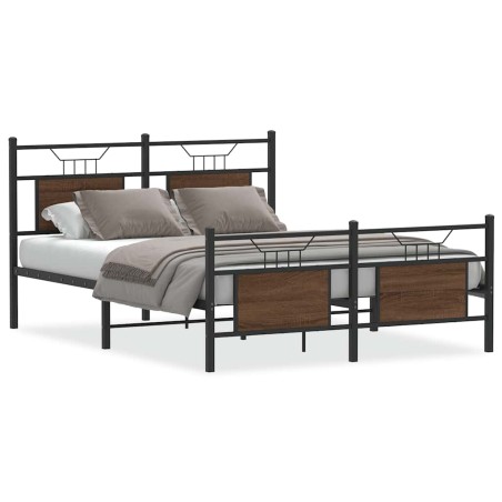 vidaXL Bettgestell ohne Matratze Braun Eiche 137x190 cm Holzwerkstoff