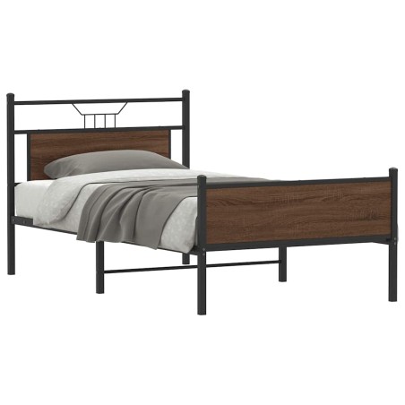vidaXL Bettgestell ohne Matratze Braun Eiche 100x200 cm Holzwerkstoff