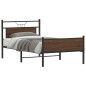 vidaXL Bettgestell ohne Matratze Braun Eiche 100x200 cm Holzwerkstoff vidaXL Bettgestell ohne Matratze Braun Eiche 100x200 cm Holzwerkstoff